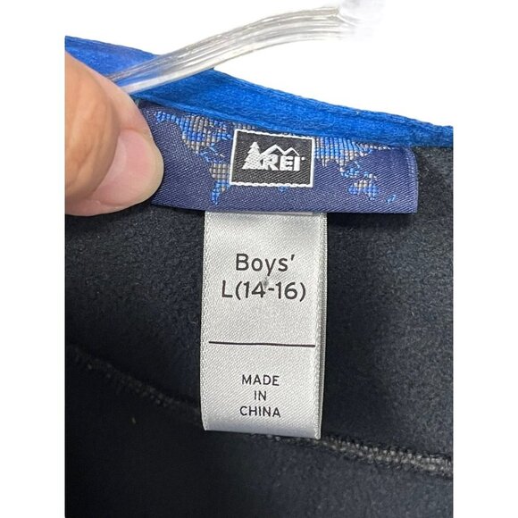 Boys REI Fleece Jacket Zippered Pockets Size Large 14-16 Gray Full Zipper - Picture 7 of 7